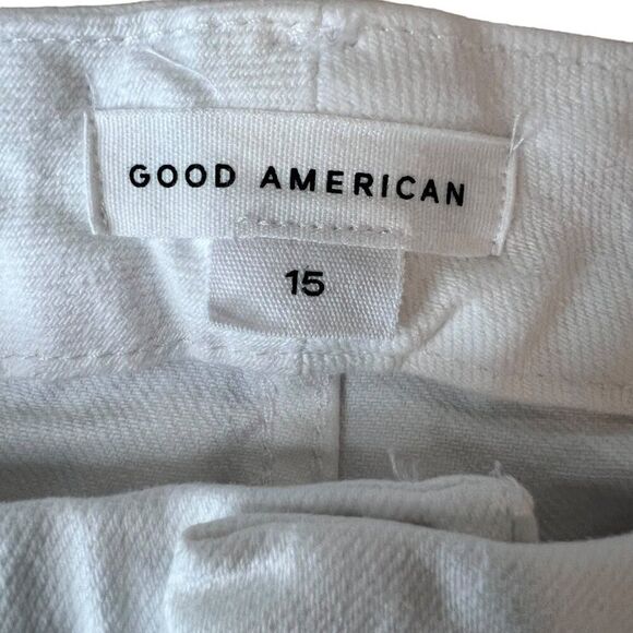 Good American Rolled Cuffed Shorts Women's White Sz. 15 NWOT Summer Spring Beach - Picture 2 of 15